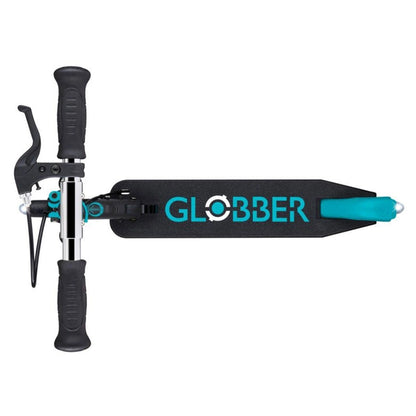 Globber Flow Element Lights Foldable 2-Wheel Kick Scooter (Black/Mint Green)