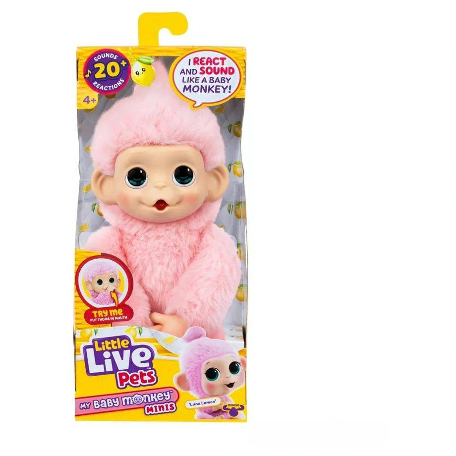Little Live Pets Series 3 My Baby Monkey Minis Luna Lemon Interactive Plush Toy