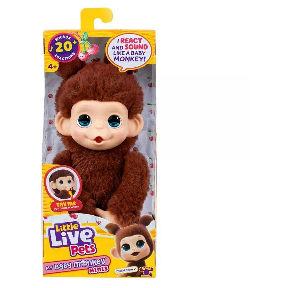 Little Live Pets Series 3 My Baby Monkey Minis Chikki Cherry Interactive Plush Toy