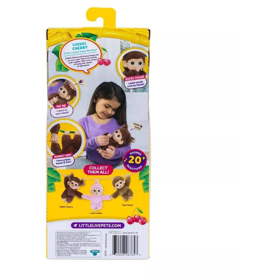 Little Live Pets Series 3 My Baby Monkey Minis Chikki Cherry Interactive Plush Toy