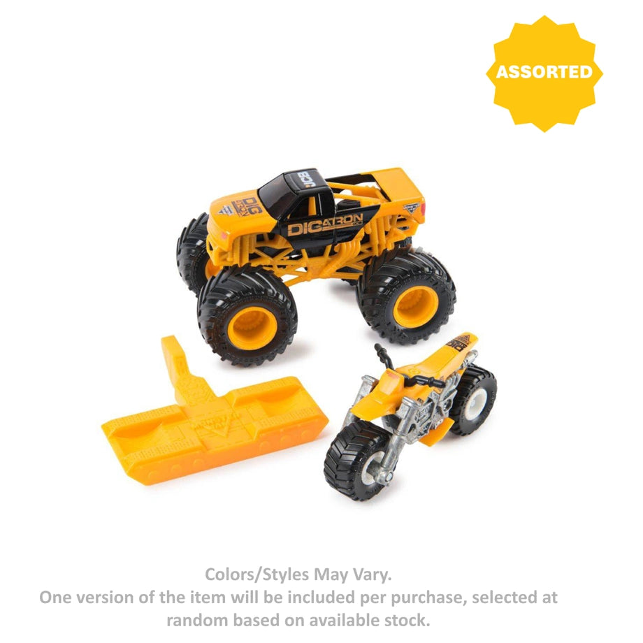 Monster Jam Supercross Bike & Monster Truck Vehicle 2-Pack (1:64, Assorted)