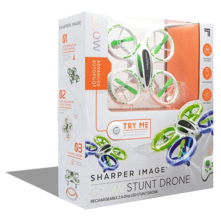 Sharper Image Glow Stunt RC Quadcopter Drone