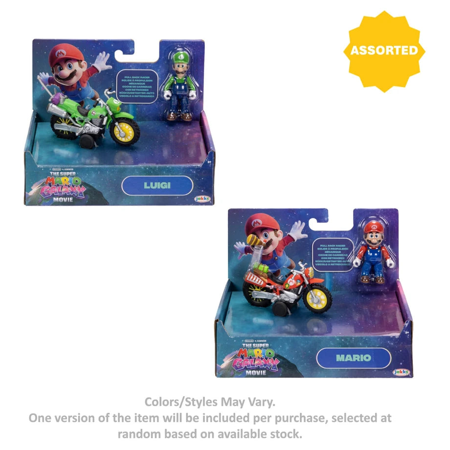 Nintendo Super Mario Galaxy Movie Pull-Back Racer Set (Assorted)