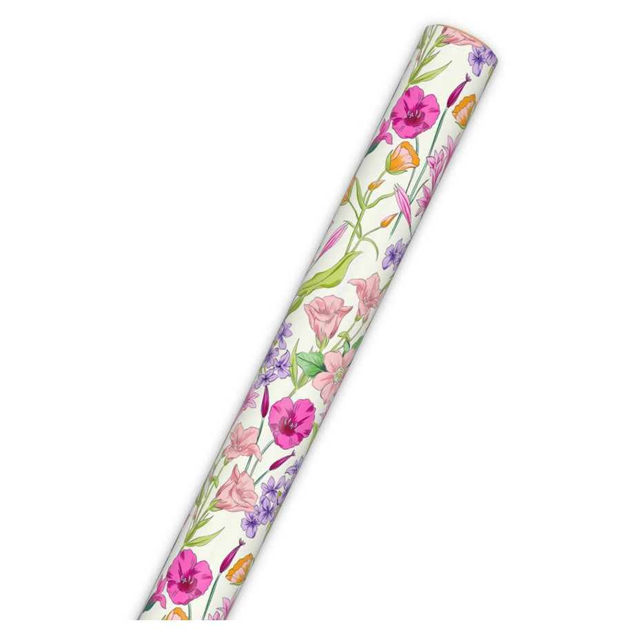 Hallmark Spring Flowers On White Gift Roll Wrap (2 m)