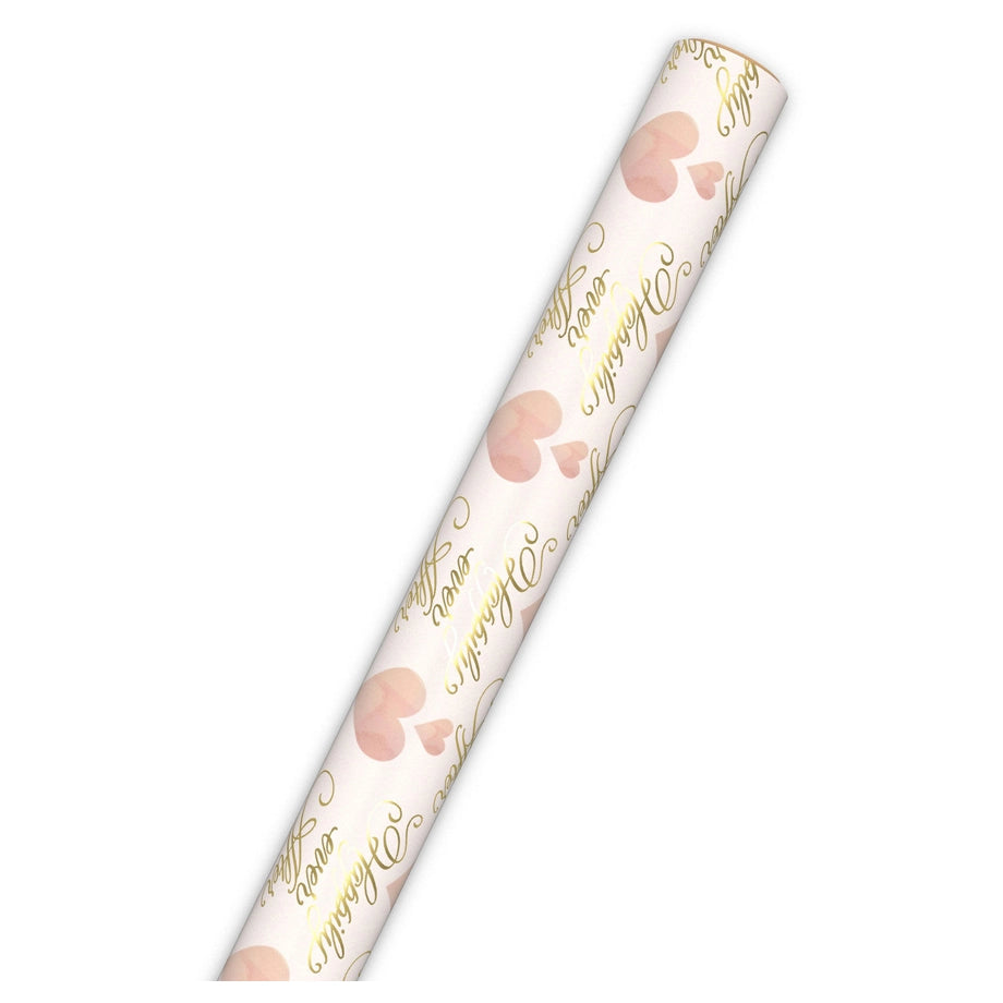 Hallmark Hearts and Happily Ever After on Blush Gift Roll Wrap (2 m)