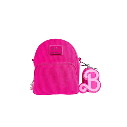 Loungefly x Funko POP! Barbie Corduroy Convertible Mini Backpack (Pink)