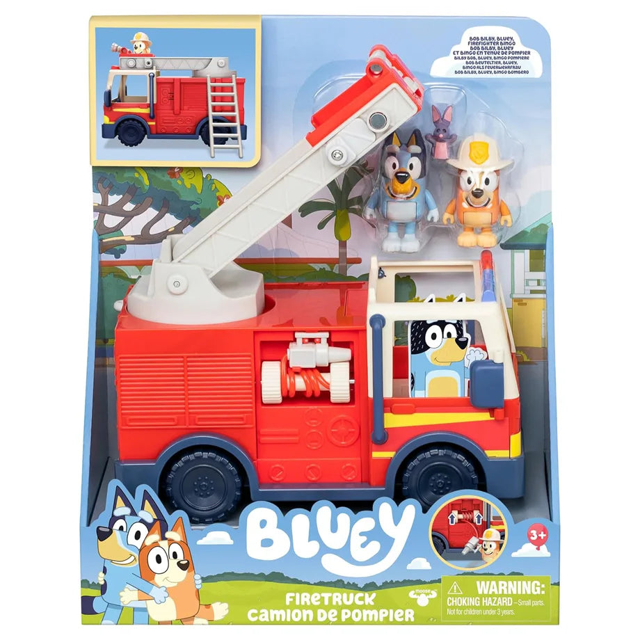 Bluey Firetruck Playset (5 Pieces, Red/White)
