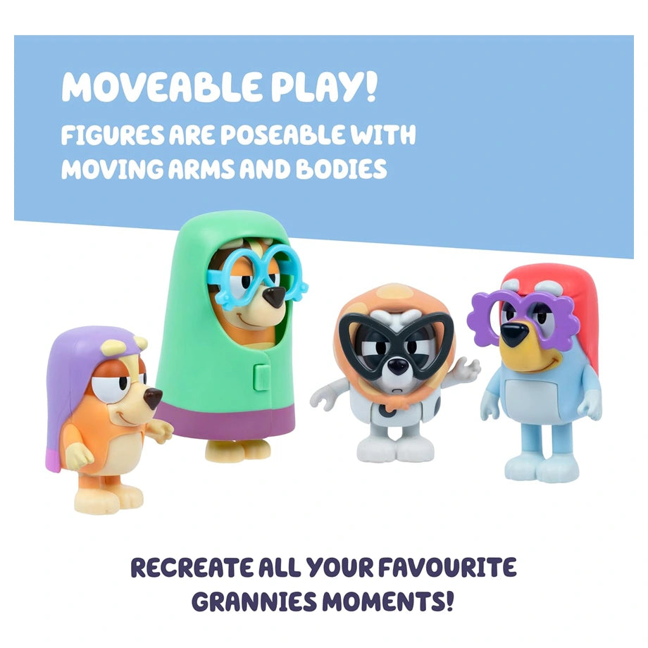 Bluey Here Come The Grannies Figures 4-Pack