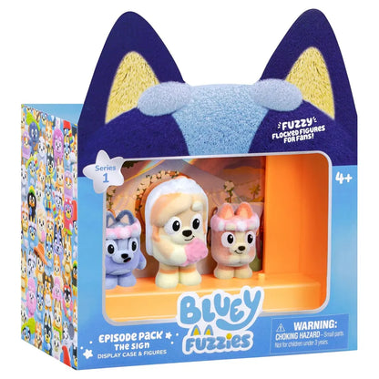 Bluey Fuzzies Episode Pack Series 1 The Sign Display Case & Figures Set
