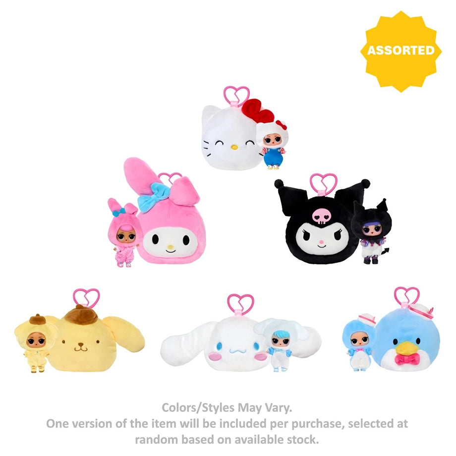 L.O.L. Surprise! Sanrio Hello Kitty and Friends Clip-On Reversible Plush Toy with Matching Tot (Assorted)