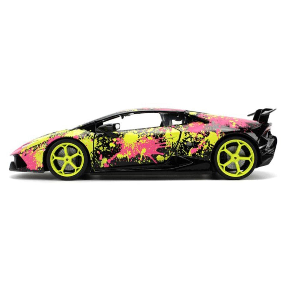 Jada Pink Slips Lamborghini Huracan Performante Die-cast Car (1:24, Black/Yellow/Pink)