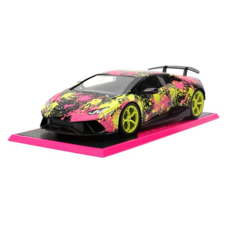 Jada Pink Slips Lamborghini Huracan Performante Die-cast Car (1:24, Black/Yellow/Pink)