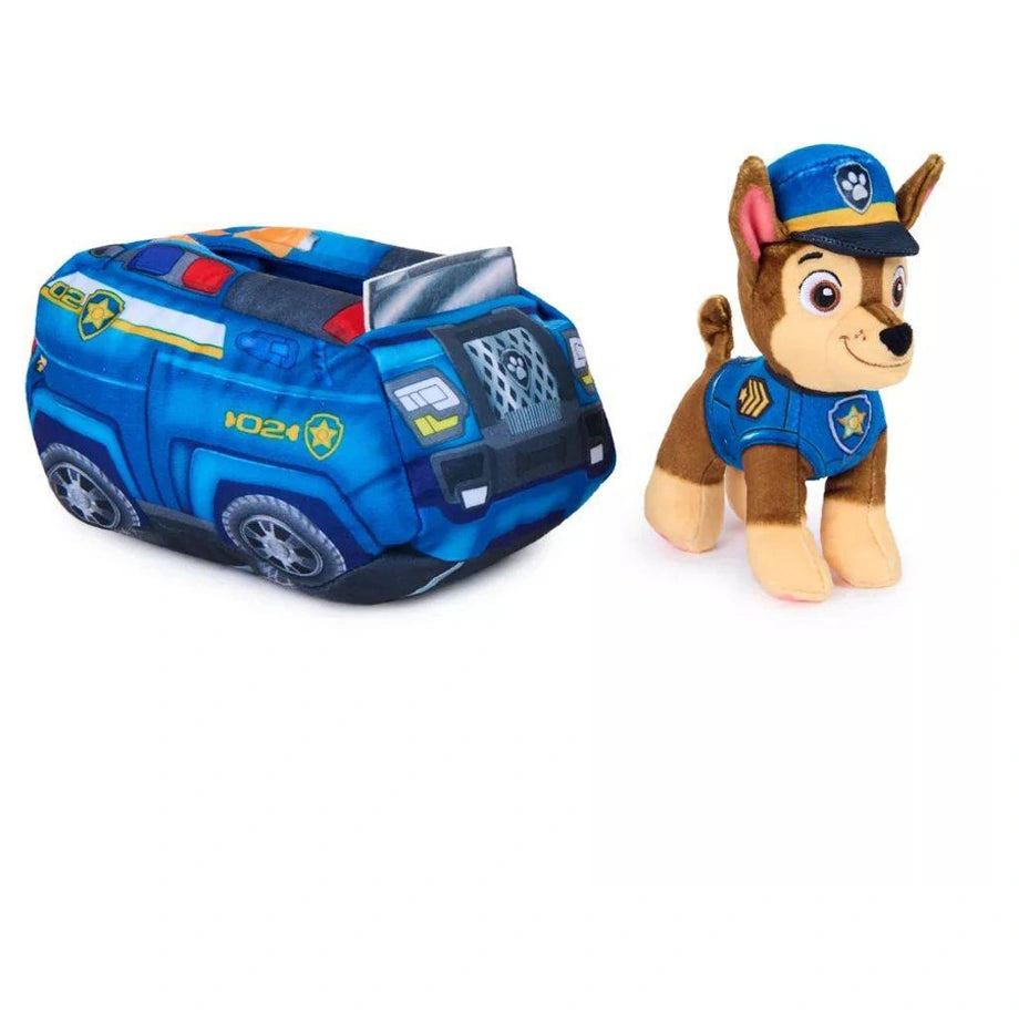 PAW Patrol Chase 2-in-1 Plush Vehicle Set (20.32 x 15.24 cm, Pack of 2)