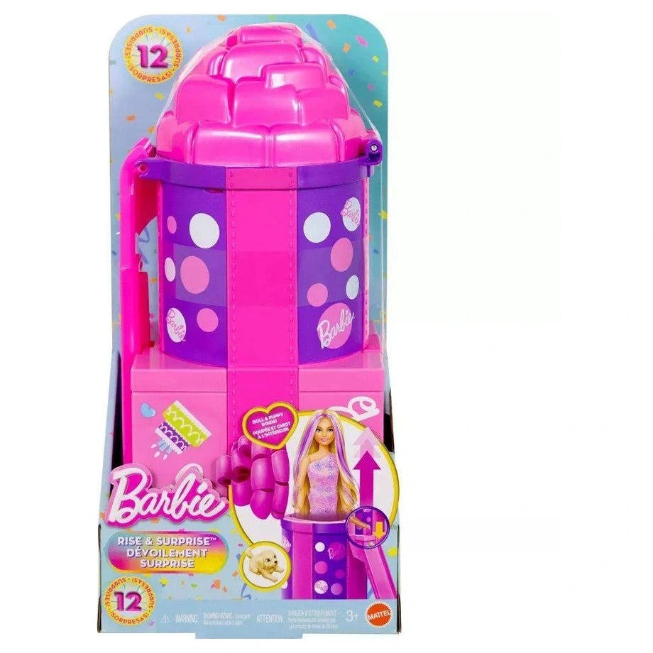 Mattel Barbie Rise & Surprise Pet Birthday Series Doll Playset (12 Surprises)