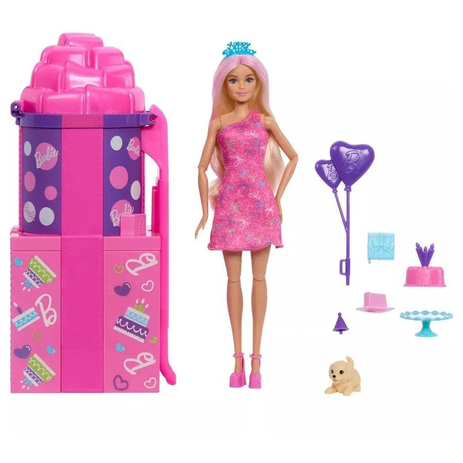Mattel Barbie Rise & Surprise Pet Birthday Series Doll Playset (12 Surprises)