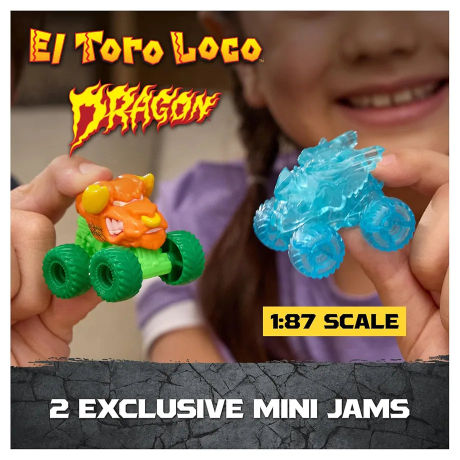 Monster Jam Mini Jams Crash 'N Crumble Jungle Skull Escape Playset