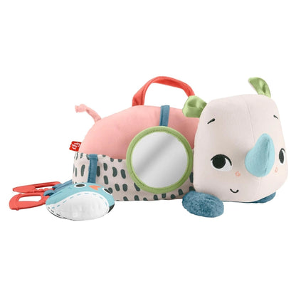 Mattel Fisher-Price Planet Friends Tummy Time Roaming Rhino Sensory Plush Toy (30 x 12.7 cm)