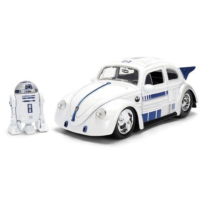 Jada Toys Wars R2-D2 Figure & 1959 Volkswagen Drag Beetle Die-cast Car Set (1:32, White)