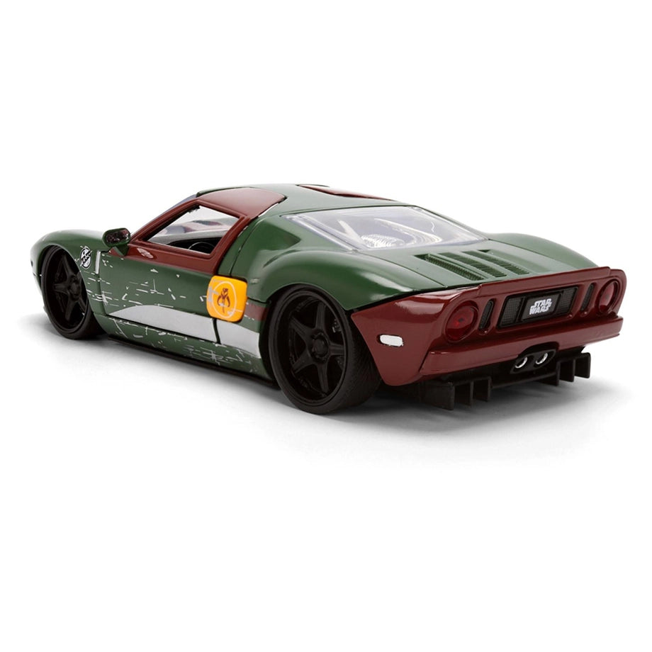 Jada Toys Wars Boba Fett Figure & 2005 Ford GT Die-cast Car Set (1:24, Green/Brown)