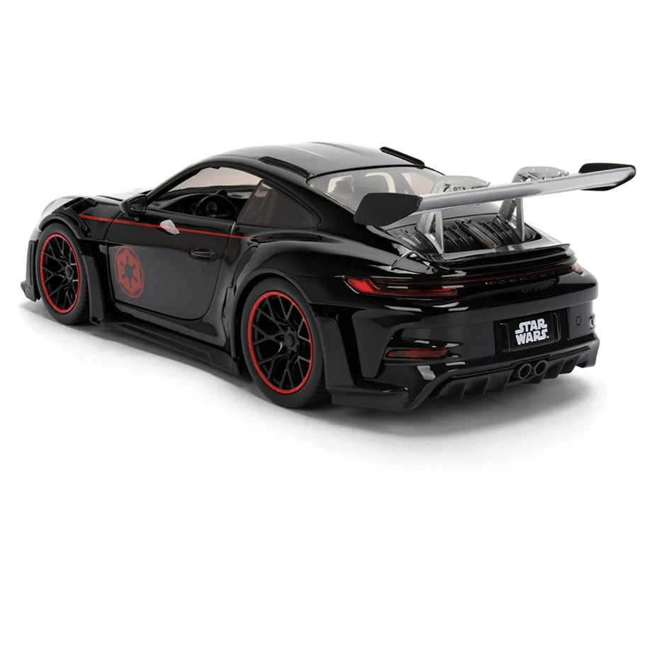 Jada Toys Wars Darth Vader Figure & Porsche 911 GT3 RS (992) Die-cast Car Set (1:24, Black/Red)