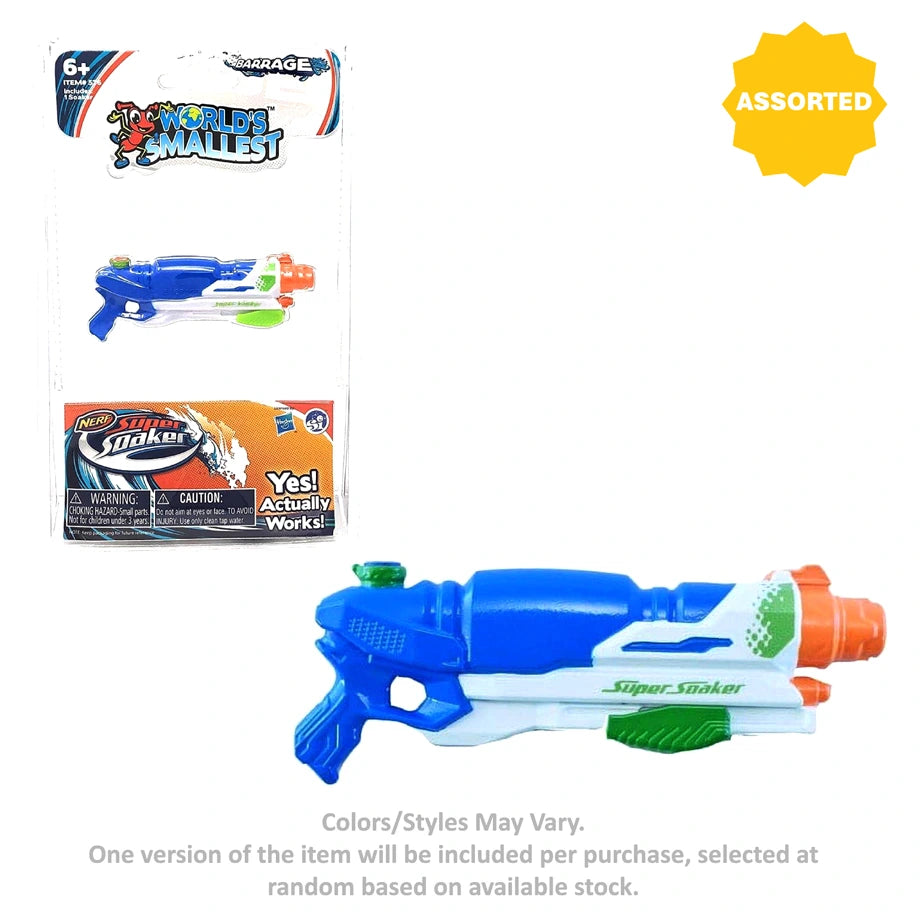 World’s Smallest Super Soaker Water Blaster (9.53 cm, Assorted)