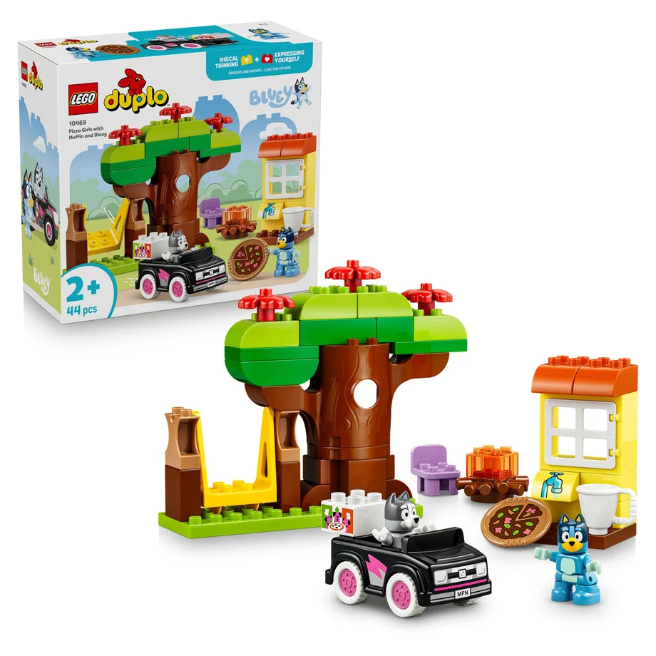 LEGO DUPLO Bluey Pizza Girls with Muffin and Bluey Building Toy Set 10469 (94 Pieces)