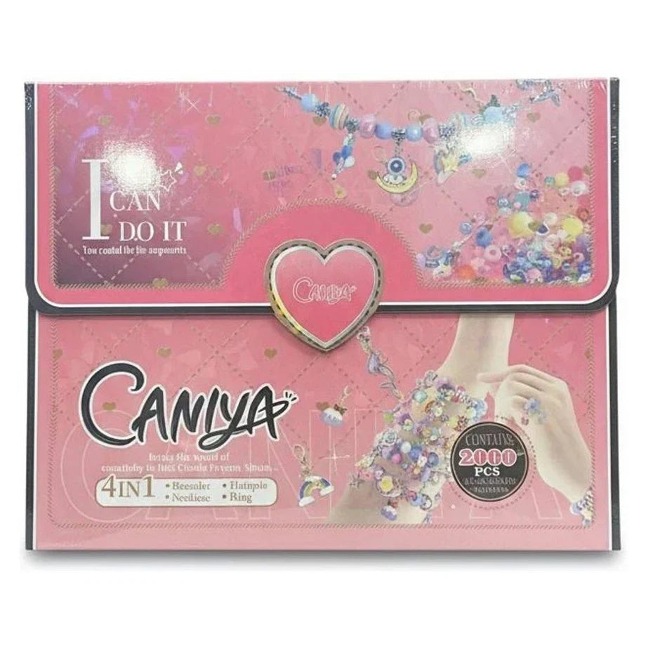 Caniya 4-in-1 DIY Beads Jewelry Making Kit with Book Shaped Jewelry Box (2,000 Pieces)