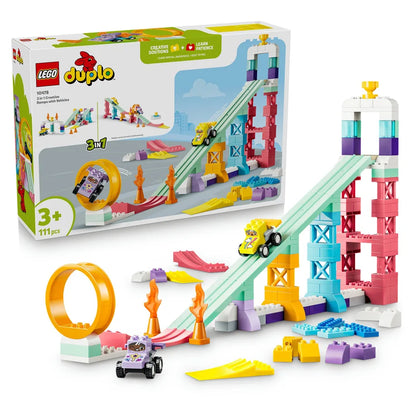 LEGO DUPLO Town 3-in-1 Creative Ramps with Vehicles Building Toy Set 10478 (80 Pieces)
