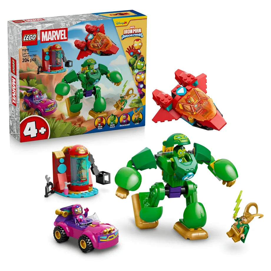 LEGO Marvel Iron Man and His Awesome Friends: Loki vs. Team Iron Man Building Toy Set 11211 (80 Pieces)
