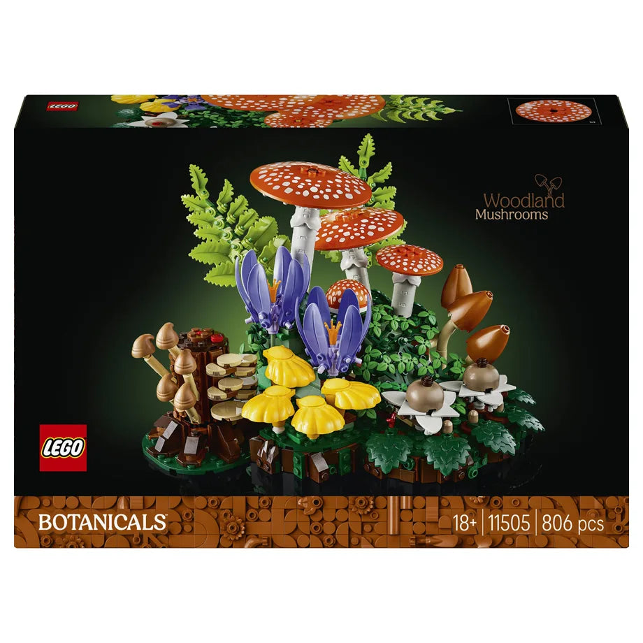 LEGO Botanicals Woodland Mushrooms Building Toy Set 11505 (259 Pieces)
