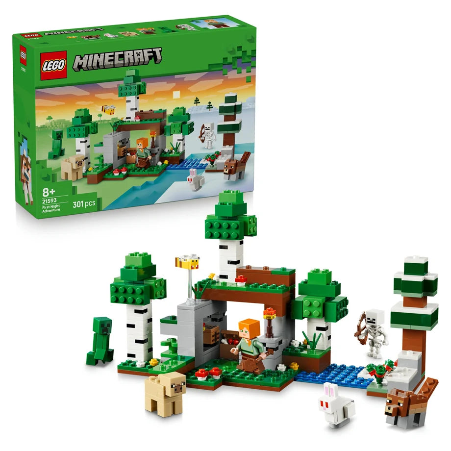 LEGO Minecraft First Night Adventure Building Toy Set 21593 (502 Pieces)