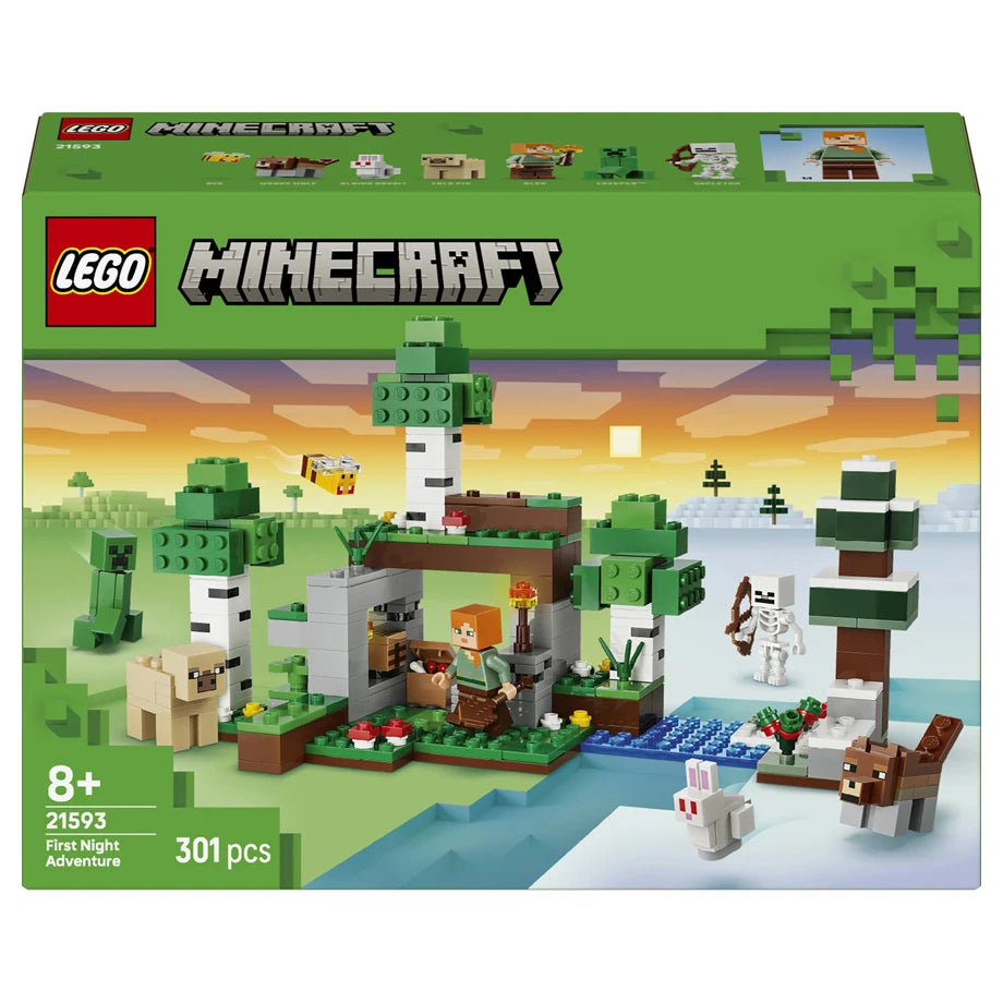 LEGO Minecraft First Night Adventure Building Toy Set 21593 (502 Pieces)