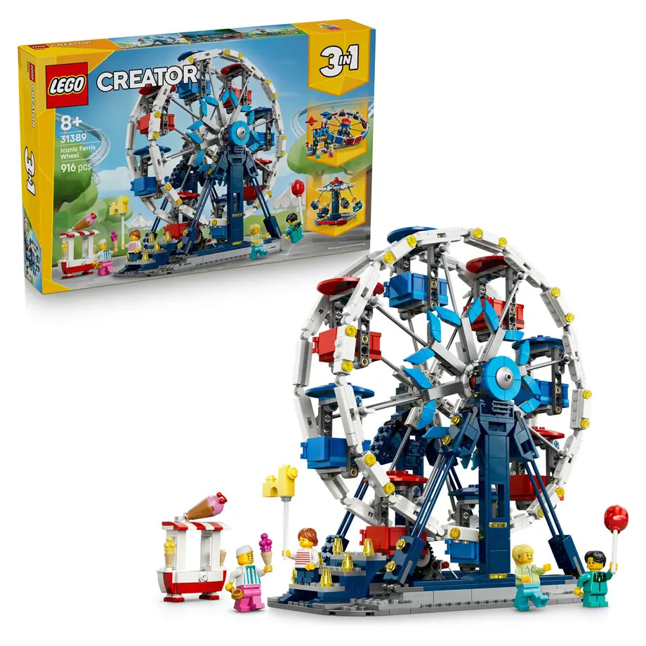 LEGO Creator 3-in-1 Iconic Ferris Wheel Building Toy Set 31389 (485 Pieces)