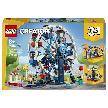 LEGO Creator 3-in-1 Iconic Ferris Wheel Building Toy Set 31389 (485 Pieces)
