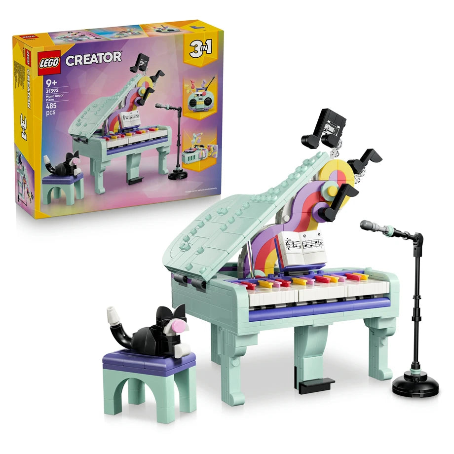 LEGO Creator 3-in-1 Music Decor Piano with Cat Building Toy Set 31392 (827 Pieces)