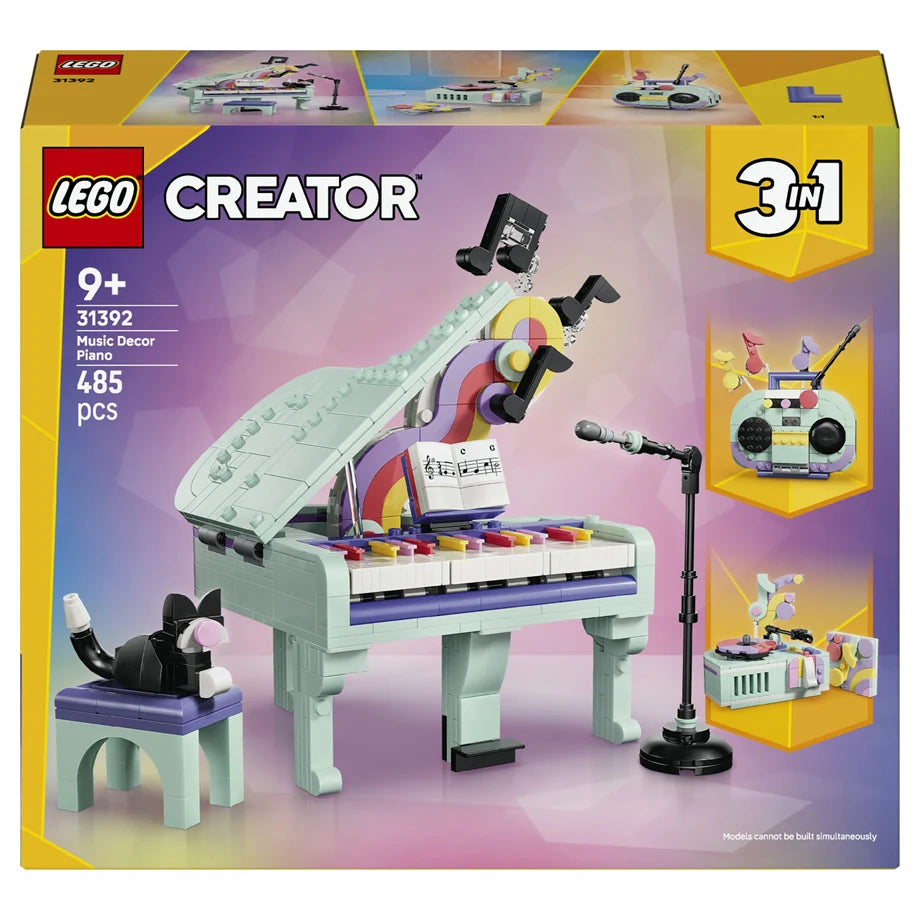 LEGO Creator 3-in-1 Music Decor Piano with Cat Building Toy Set 31392 (827 Pieces)