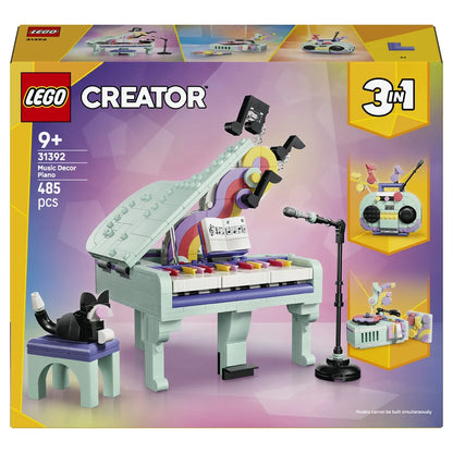 LEGO Creator 3-in-1 Music Decor Piano with Cat Building Toy Set 31392 (827 Pieces)
