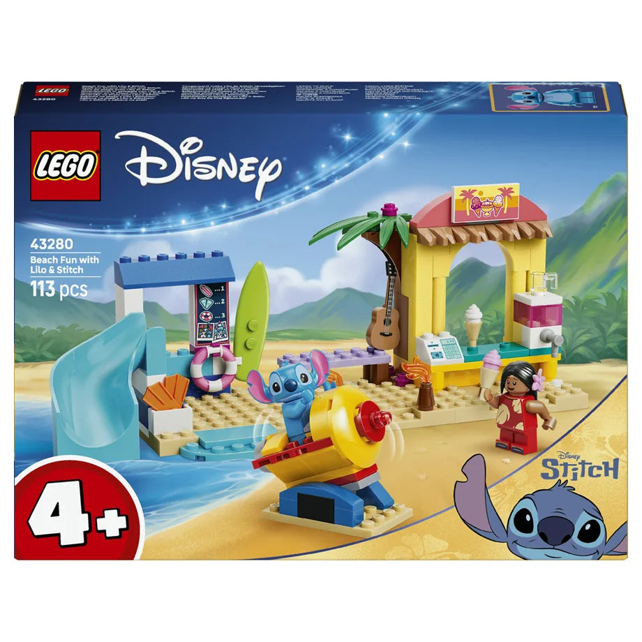 LEGO Disney Beach Fun with Lilo & Stitch Building Toy Set 43280 (85 Pieces)