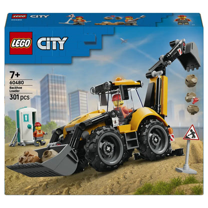 LEGO City Yellow Backhoe Loader Building Toy Set 60480 (118 Pieces)