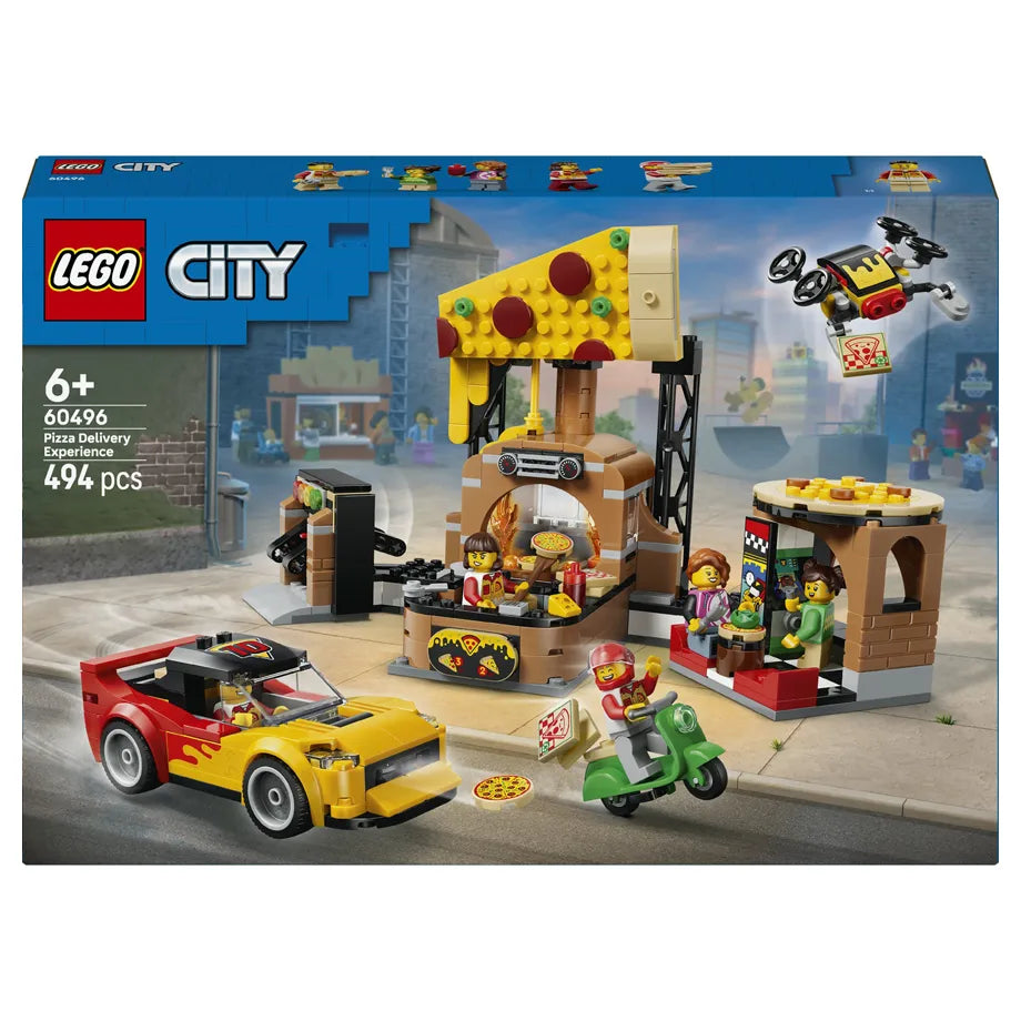LEGO City Pizza Delivery Experience with Vehicles Building Toy Set 60496 (583 Pieces)