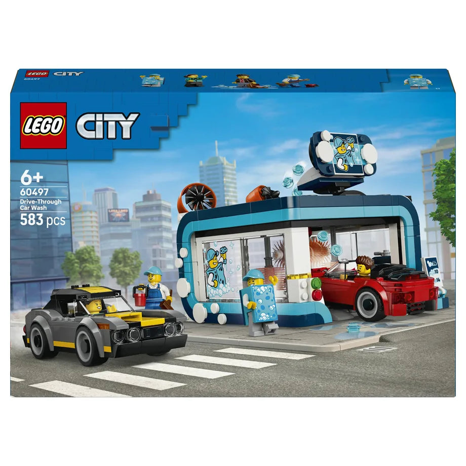 LEGO City Drive-Through Car Wash Building Toy Set 60497 (693 Pieces)