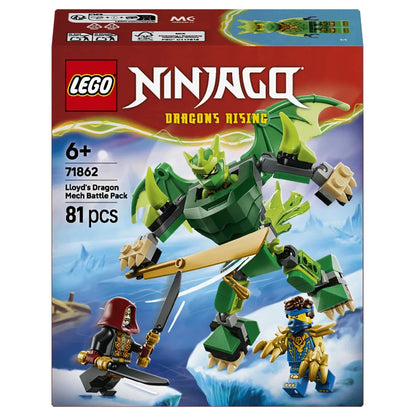 LEGO NINJAGO Lloyd’s Dragon Mech Battle Pack Building Toy Set 71862 (232 Pieces)