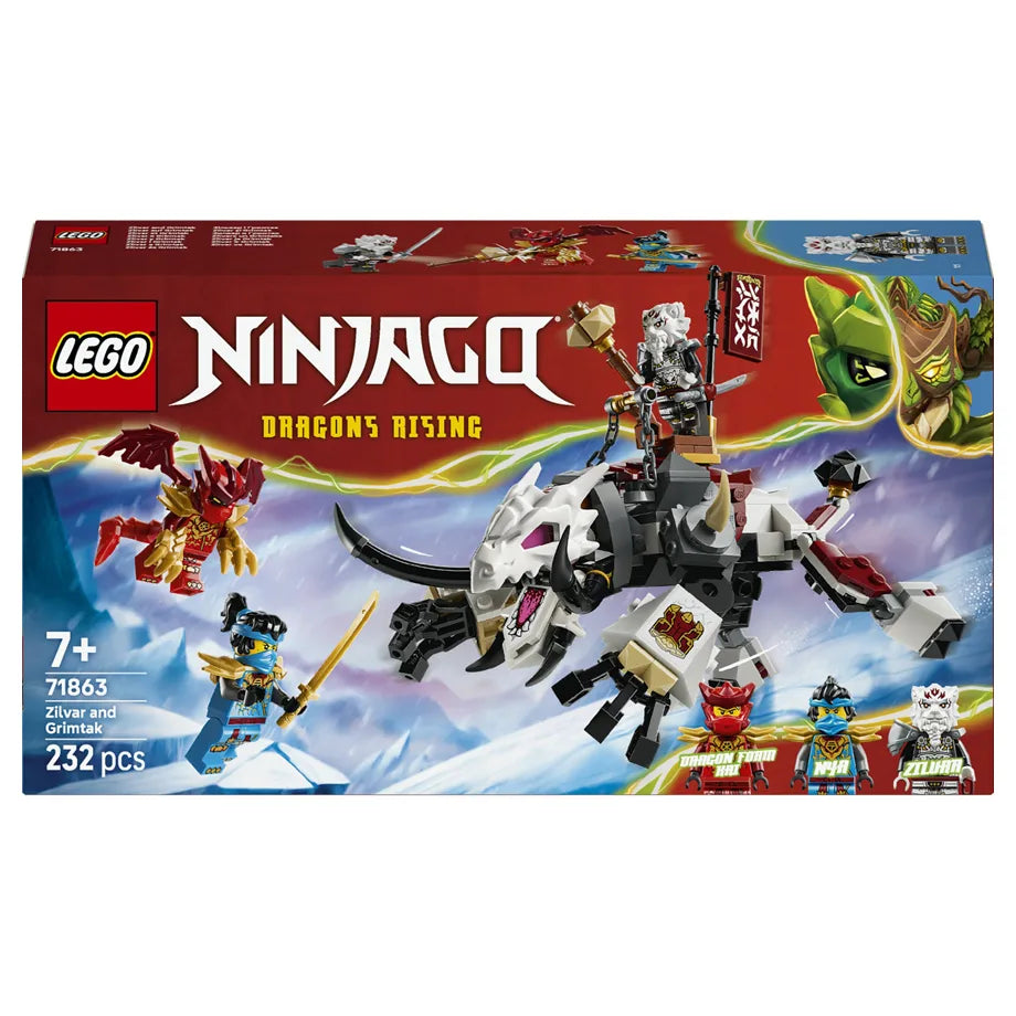 LEGO NINJAGO Zilvar and Grimtak the Dragon Beast Building Toy Set 71863 (394 Pieces)