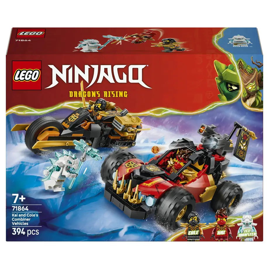 LEGO NINJAGO Kai and Cole’s Combiner Vehicles Building Toy Set 71864 (691 Pieces)