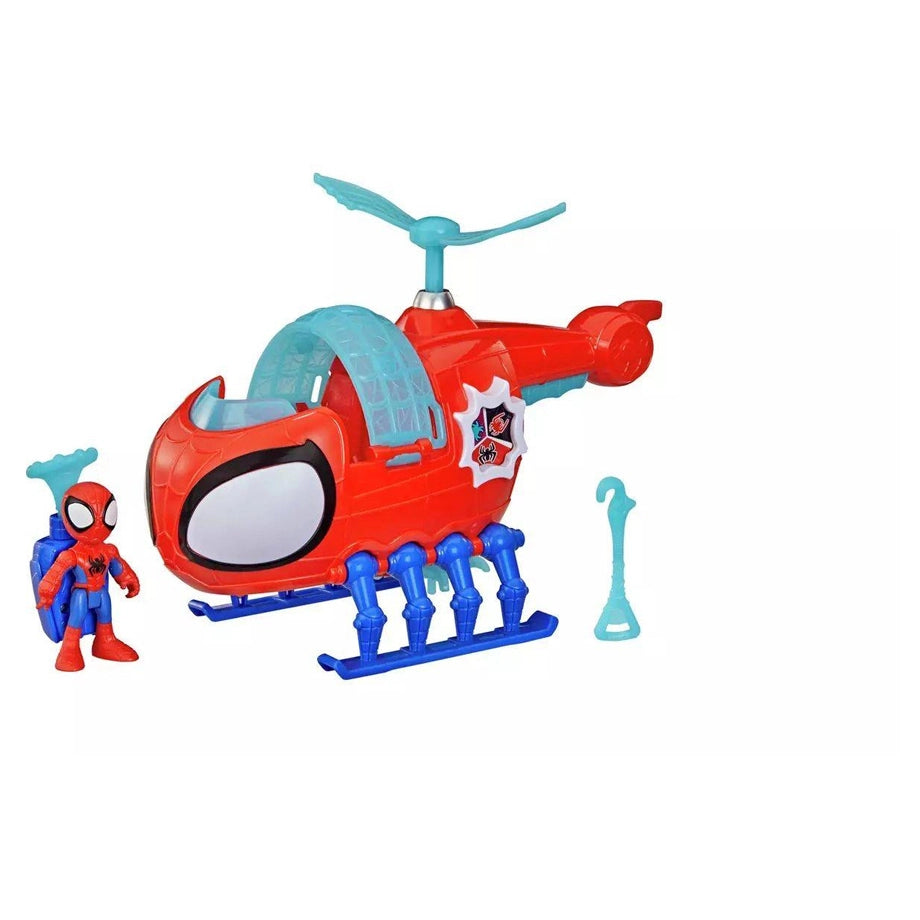 Disney Junior Marvel Spidey and His Amazing Friends Team Spidey Copter Playset (7.6 cm, Red/Blue)