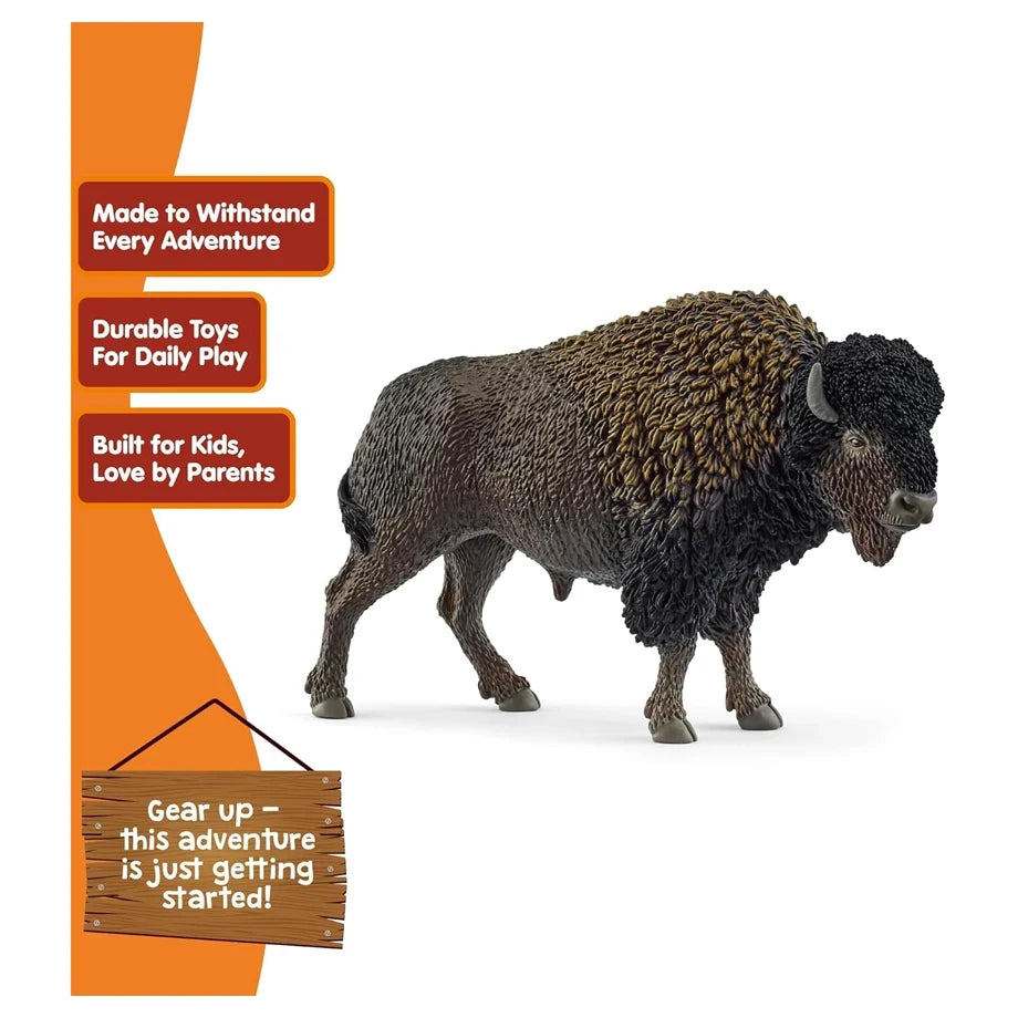 Schleich Wild Life Bison Figure (13.51 x 5 x 8.51 cm, Black/Brown)