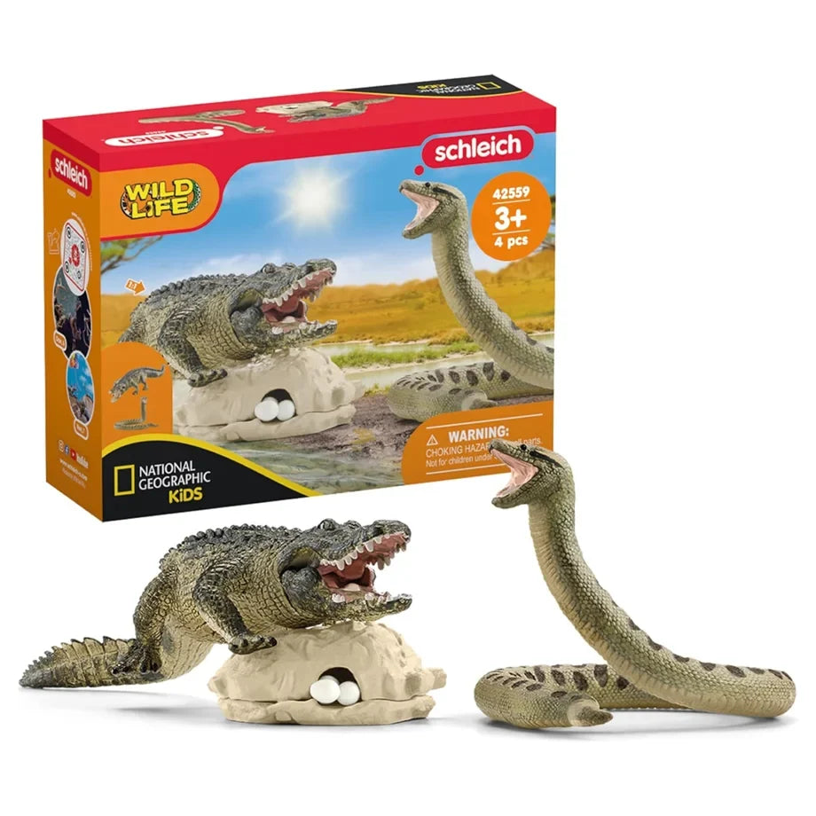 Schleich Wild Life Danger in the Swamp Playset (4 Pieces)