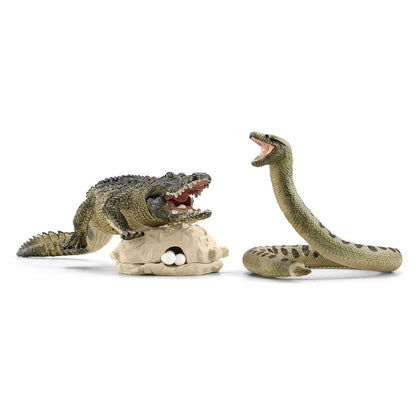 Schleich Wild Life Danger in the Swamp Playset (4 Pieces)