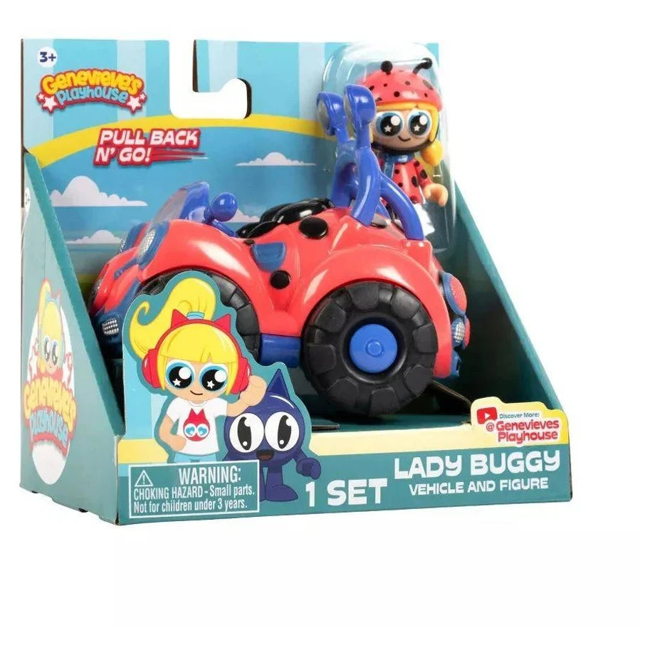 Genevieve's Playhouse Lady Buggy Pull-Back N' Go! Vehicle with Figure Playset