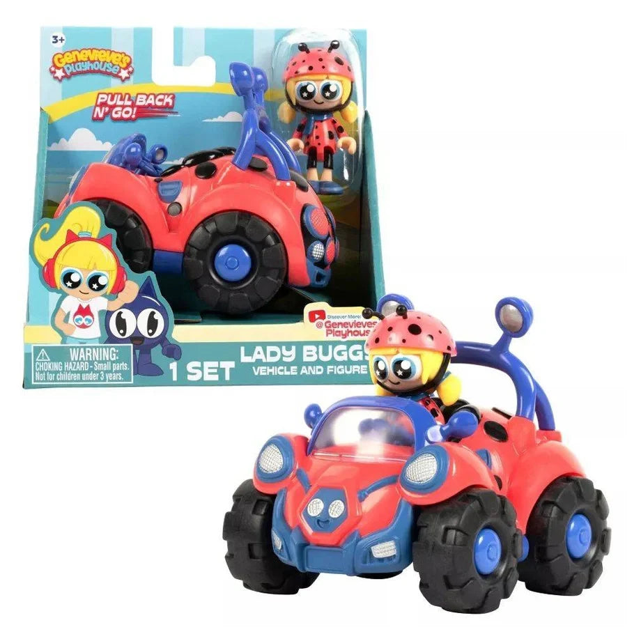 Genevieve's Playhouse Lady Buggy Pull-Back N' Go! Vehicle with Figure Playset